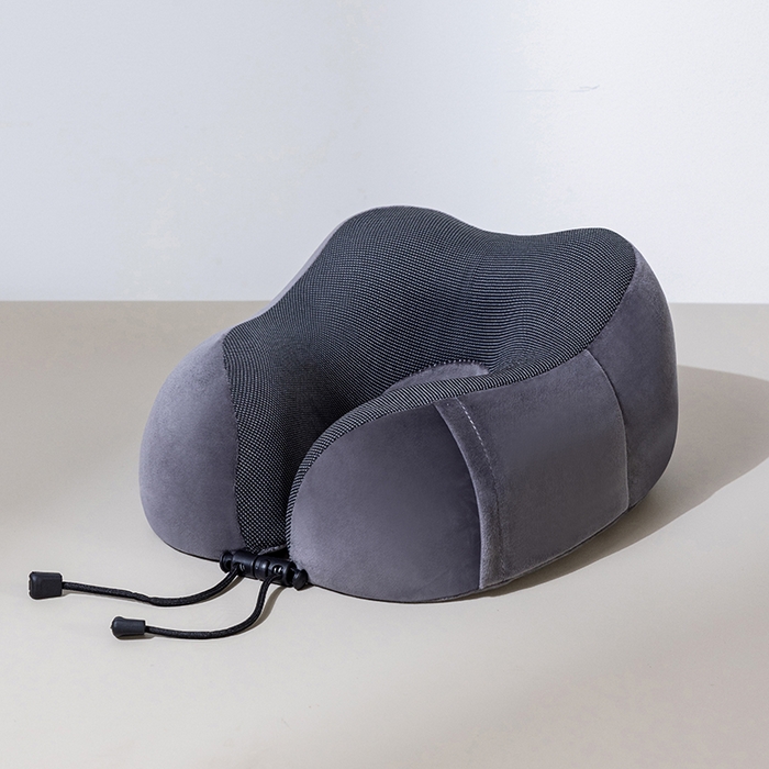 小米枕芯 2025新款磁疗布记忆棉u型枕飞机护颈旅行便携脖子靠枕坐车睡觉神器六色枕 深灰