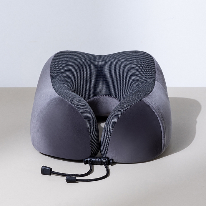 91家纺网 家纺一手货源 找家纺 小米枕芯 2025新款磁疗布记忆棉u型枕飞机护颈旅行便携脖子靠枕坐车睡觉神器六色枕 深灰