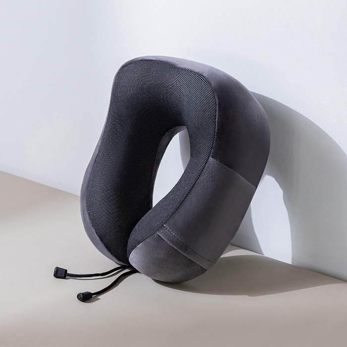 91家纺网 家纺一手货源 找家纺 小米枕芯 2025新款磁疗布记忆棉u型枕飞机护颈旅行便携脖子靠枕坐车睡觉神器六色枕 深灰