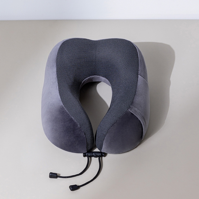 91家纺网 家纺一手货源 找家纺 小米枕芯 2025新款磁疗布记忆棉u型枕飞机护颈旅行便携脖子靠枕坐车睡觉神器六色枕 深灰