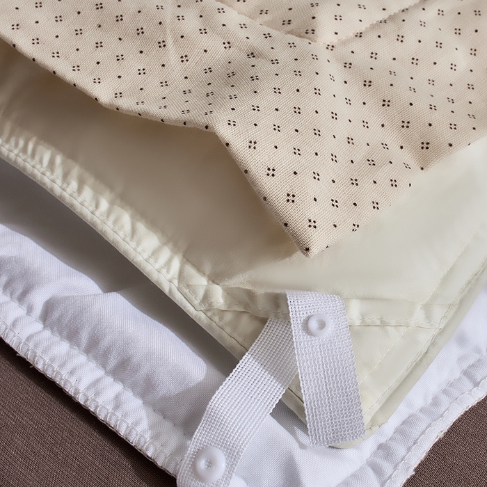 91家纺网 家纺一手货源 找家纺 LADYCOCO可可家居 2025新款三开口针织+梭织 夹棉四件套 优易套/U易套 三开口被套，唯一专利发明单位，全球专利布局 双层纱 印花米色