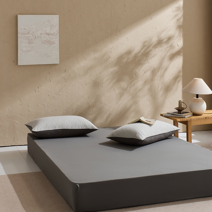 91家纺网 家纺一手货源 找家纺 LADYCOCO可可家居 2025新款三开口针织+梭织 夹棉四件套 优易套/U易套 三开口被套，唯一专利发明单位，全球专利布局 星羽皱 格子灰色