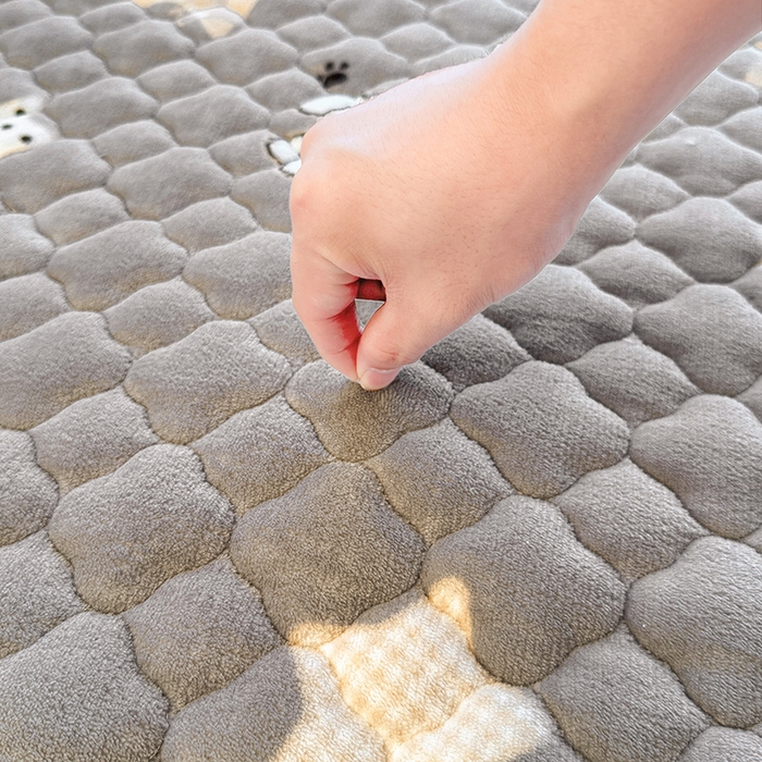 91家纺网 家纺一手货源 找家纺 喜居 2025新款高克重印花牛奶绒夹棉床褥床垫子褥子床护垫 星际小狗