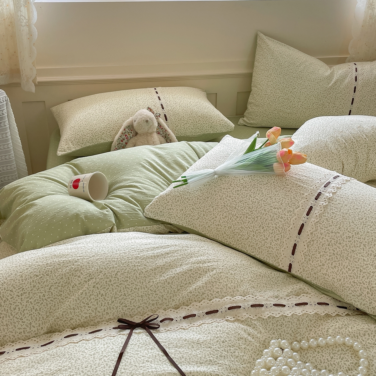 91家纺网 家纺一手货源 找家纺 （总）韩后家纺 2025新款木棉印花四件套