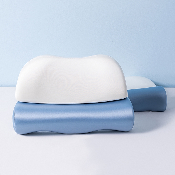 91家纺网 家纺一手货源 找家纺 （总）小米枕芯 2025新款二合一组合记忆棉枕护颈分段牵引枕三色