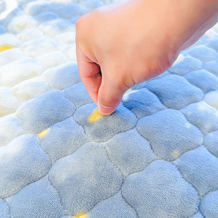 91家纺网 家纺一手货源 找家纺 喜居 2025新款高克重印花牛奶绒夹棉床褥床垫子褥子床护垫 星空