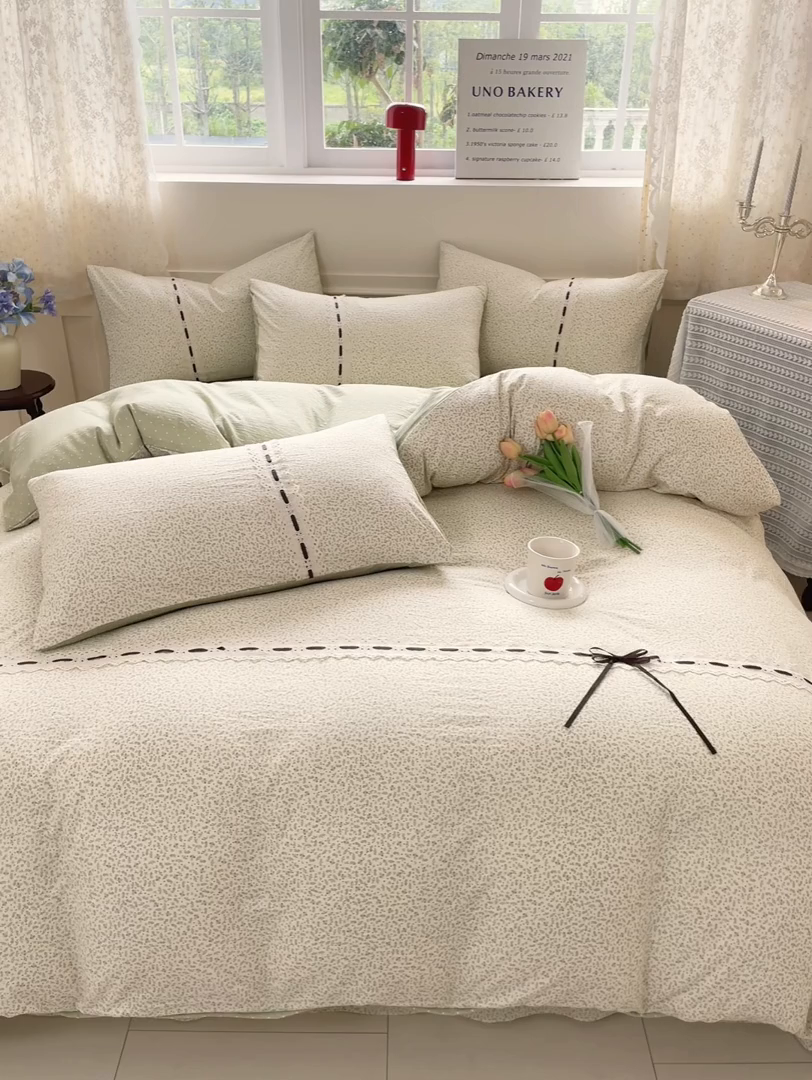 91家纺网 家纺一手货源 找家纺 （总）韩后家纺 2025新款木棉印花四件套