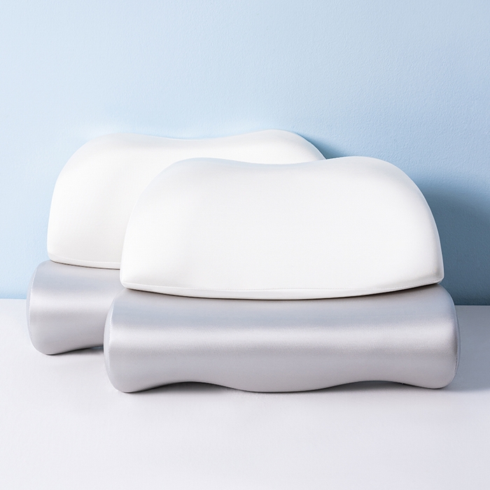 91家纺网 家纺一手货源 找家纺 （总）小米枕芯 2025新款二合一组合记忆棉枕护颈分段牵引枕三色