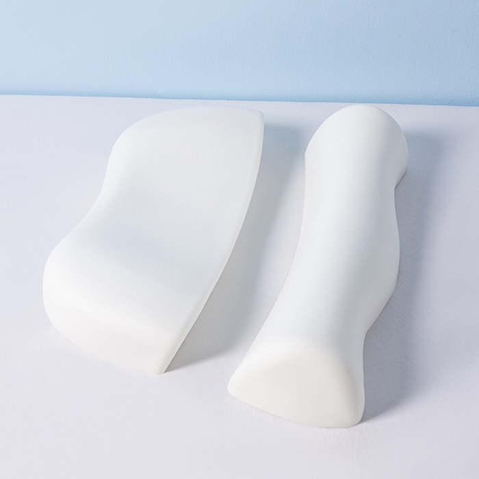 91家纺网 家纺一手货源 找家纺 小米枕芯 2025新款二合一组合记忆棉枕护颈分段牵引枕三色 蓝加白