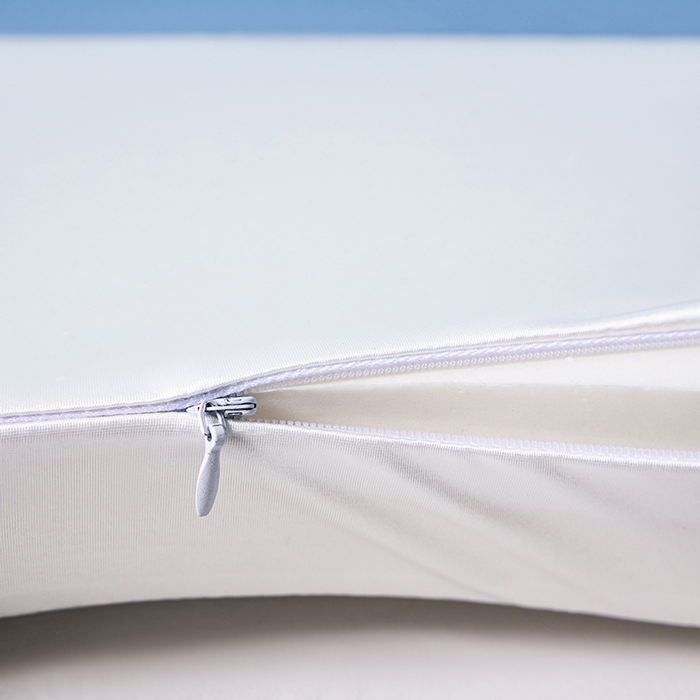 91家纺网 家纺一手货源 找家纺 小米枕芯 2025新款二合一组合记忆棉枕护颈分段牵引枕三色 蓝加白