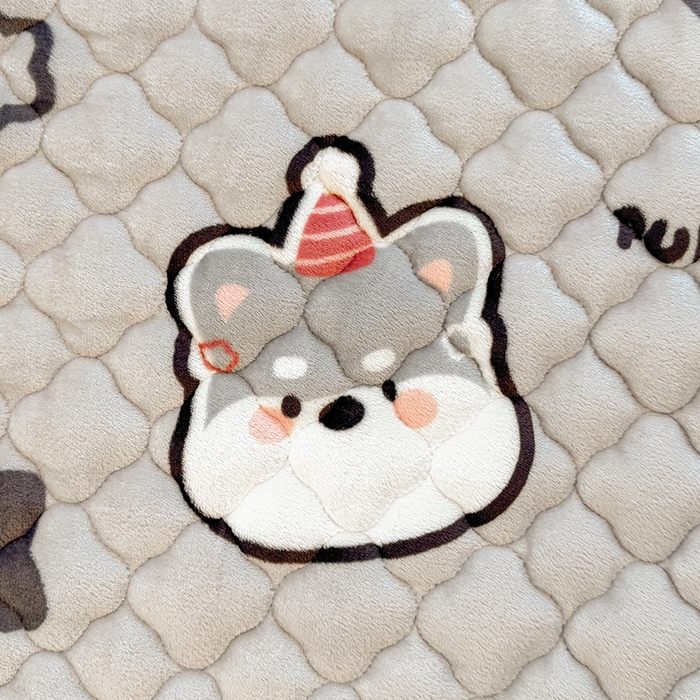 91家纺网 家纺一手货源 找家纺 喜居 2025新款高克重印花牛奶绒夹棉床褥床垫子褥子床护垫 星星雪纳瑞