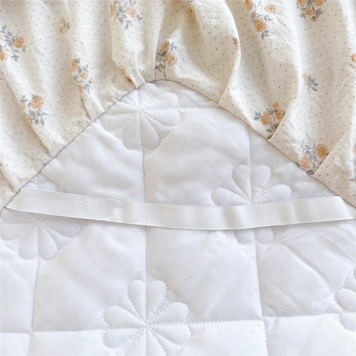 91家纺网 家纺一手货源 找家纺 十个点家纺 2025新款加厚磨毛木棉床裙三件套-绫罗系列 木棉花