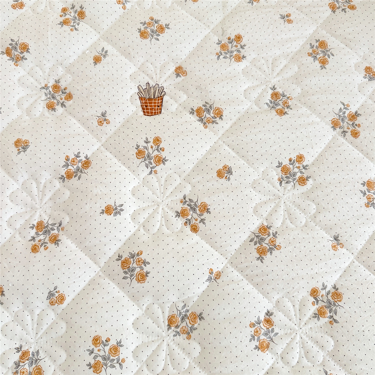 91家纺网 家纺一手货源 找家纺 十个点家纺 2025新款加厚磨毛木棉床裙三件套-绫罗系列 木棉花