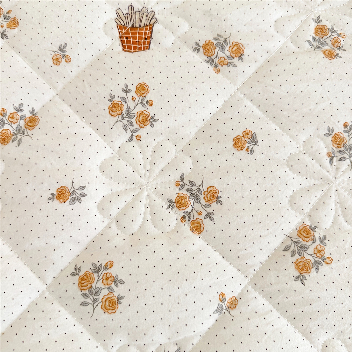 91家纺网 家纺一手货源 找家纺 十个点家纺 2025新款加厚磨毛木棉床裙三件套-绫罗系列 木棉花