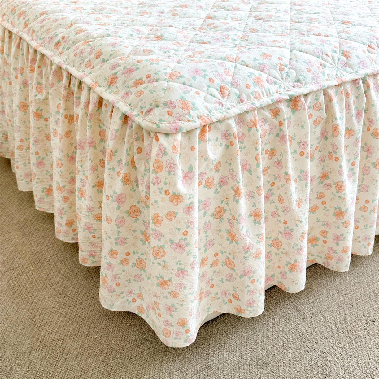 91家纺网 家纺一手货源 找家纺 十个点家纺 2025新款加厚磨毛木棉床裙三件套-绫罗系列 花千骨