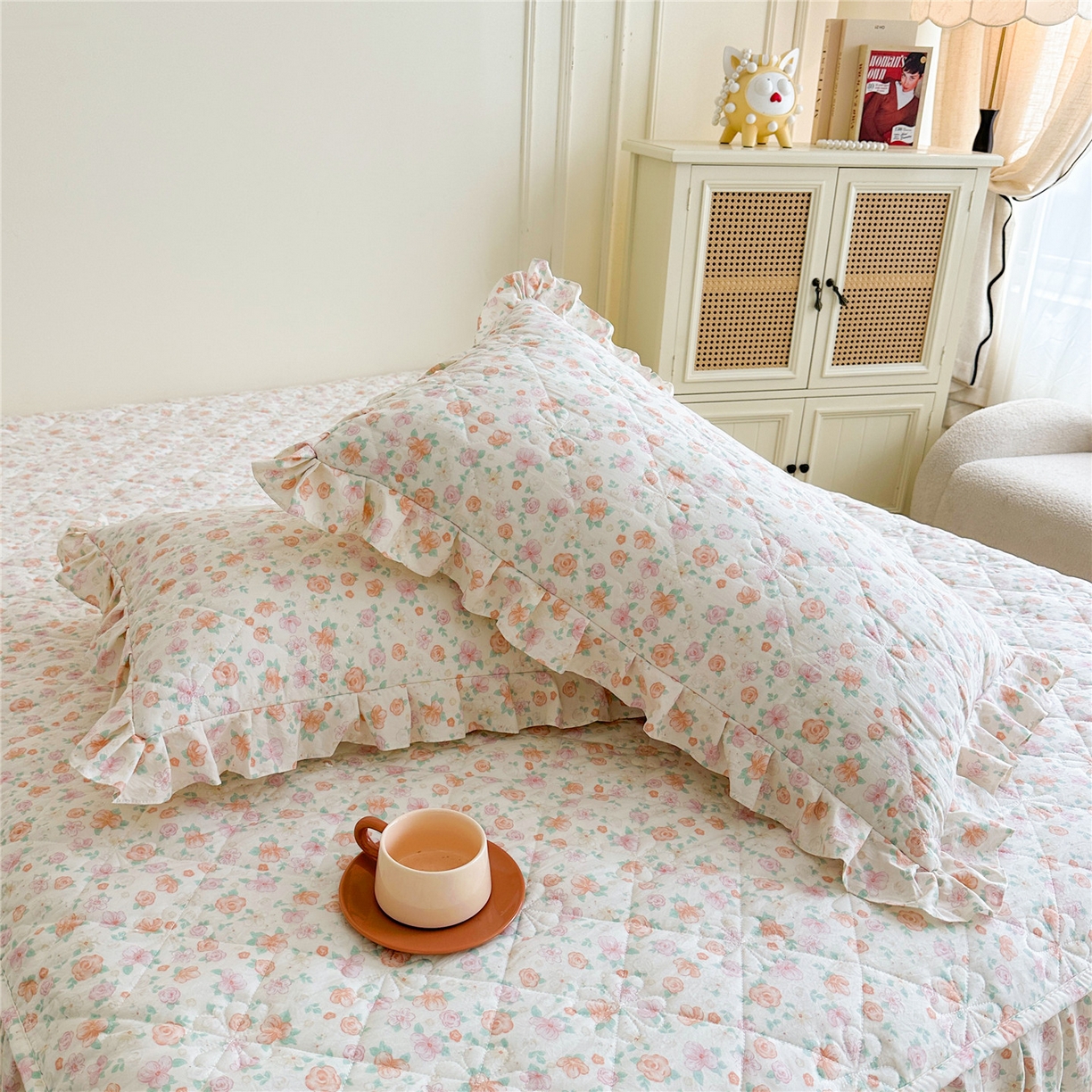 91家纺网 家纺一手货源 找家纺 十个点家纺 2025新款加厚磨毛木棉床裙三件套-绫罗系列 花千骨