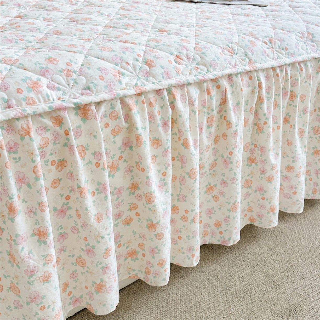 91家纺网 家纺一手货源 找家纺 十个点家纺 2025新款加厚磨毛木棉床裙三件套-绫罗系列 花千骨