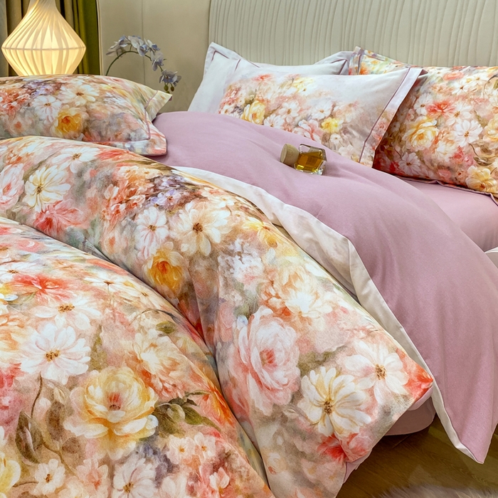 91家纺网 家纺一手货源 找家纺 红日子纺织品 2025新款A类全棉磨毛数码印花四件套 扶光