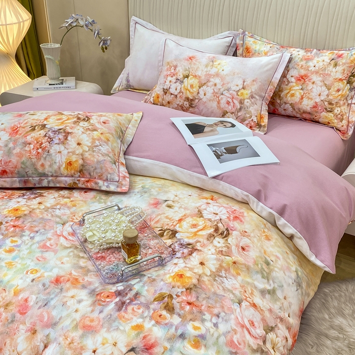 91家纺网 家纺一手货源 找家纺 红日子纺织品 2025新款A类全棉磨毛数码印花四件套 扶光