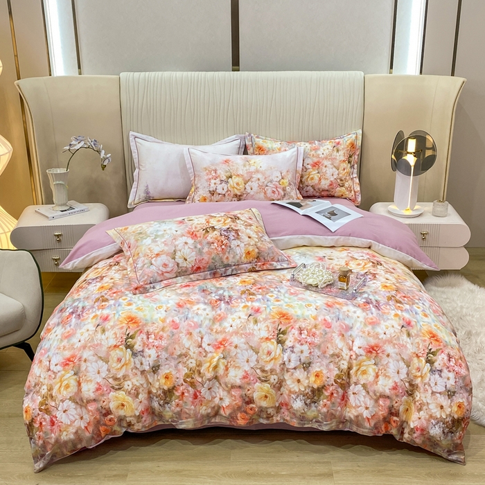 91家纺网 家纺一手货源 找家纺 红日子纺织品 2025新款A类全棉磨毛数码印花四件套 扶光