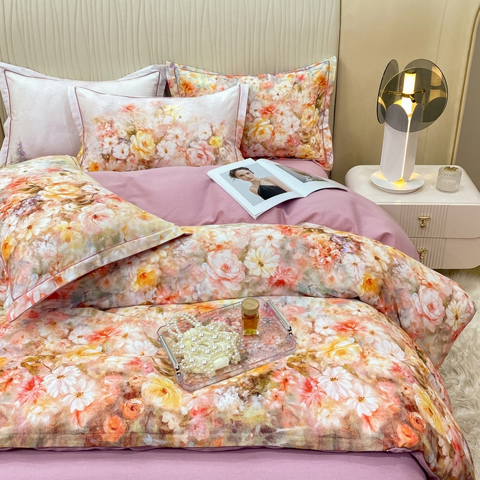 91家纺网 家纺一手货源 找家纺 红日子纺织品 2025新款A类全棉磨毛数码印花四件套 扶光