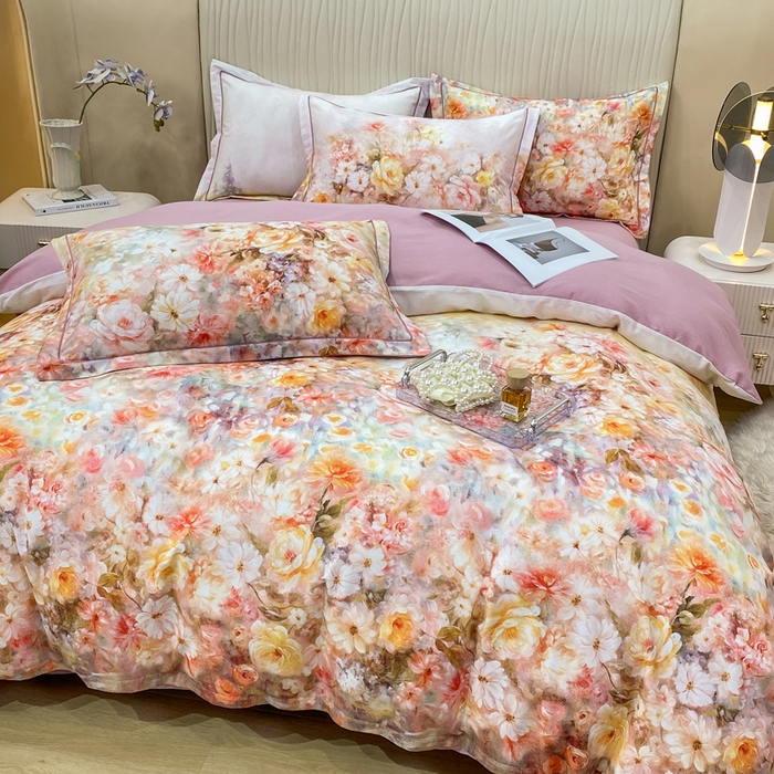 91家纺网 家纺一手货源 找家纺 红日子纺织品 2025新款A类全棉磨毛数码印花四件套 扶光