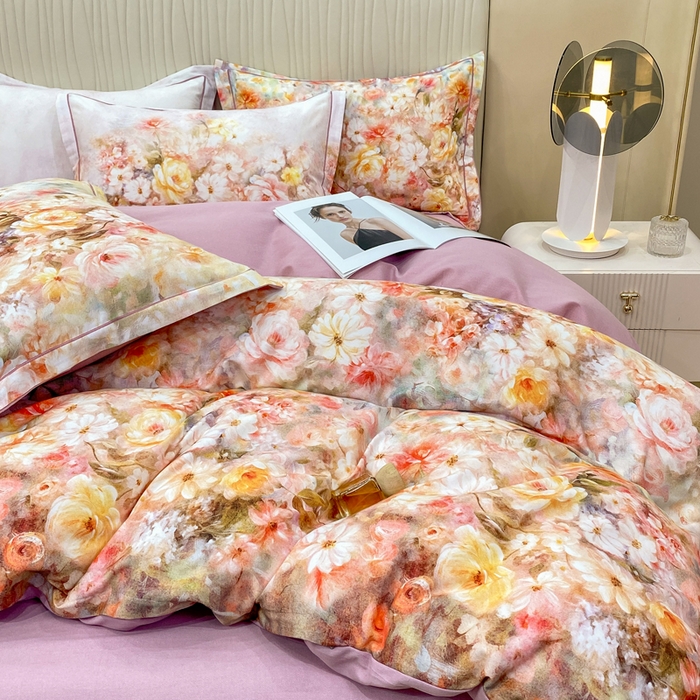 91家纺网 家纺一手货源 找家纺 红日子纺织品 2025新款A类全棉磨毛数码印花四件套 扶光