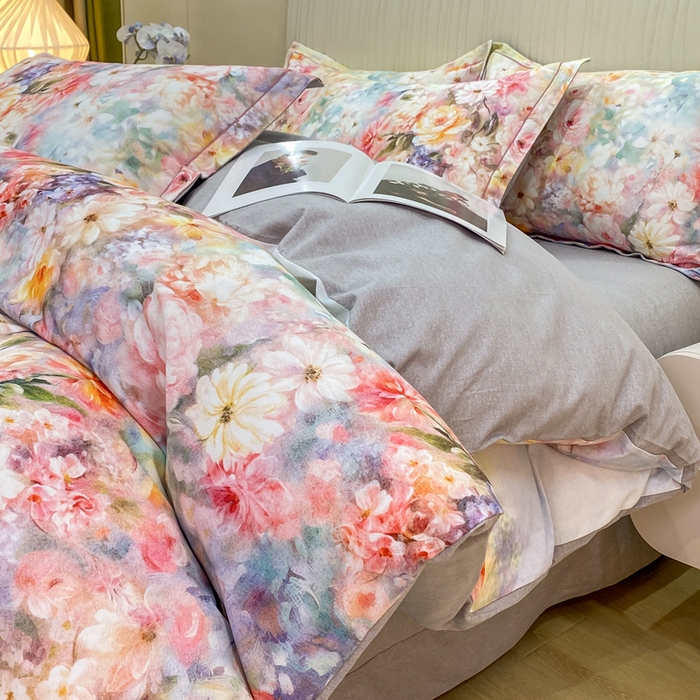 红日子纺织品 2025新款A类全棉磨毛数码印花四件套 花盏