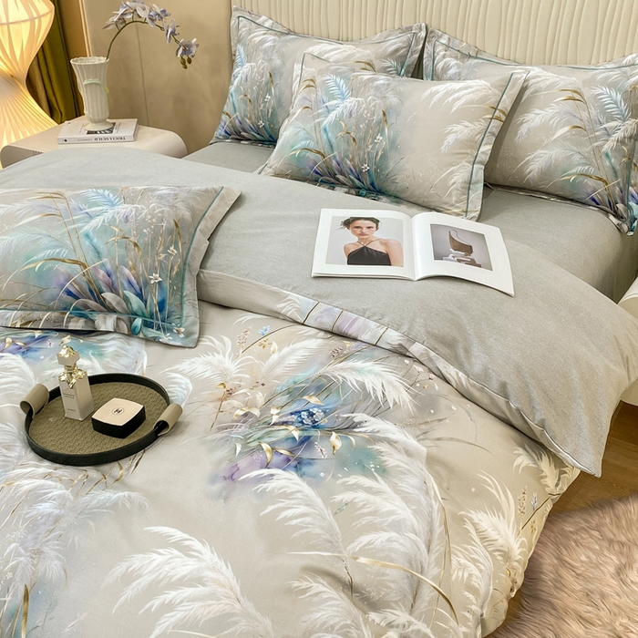 91家纺网 家纺一手货源 找家纺 红日子纺织品 2025新款A类全棉磨毛数码印花四件套 蕾丝梦境