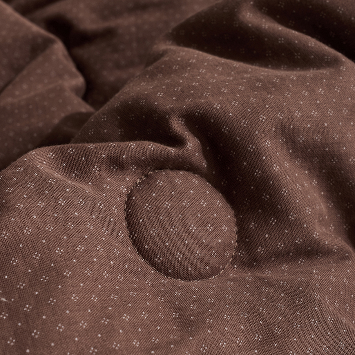 91家纺网 家纺一手货源 找家纺 LADYCOCO可可家居 2025新款针织+梭织被子（春秋被、冬被）被子被芯 双层纱被子咖色