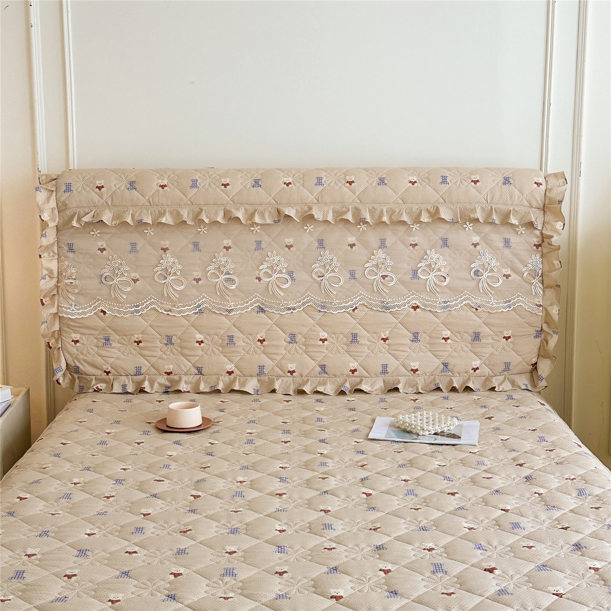 91家纺网 家纺一手货源 找家纺 （总）十个点家纺 2025新款公主风夹棉床头罩-绫罗系列