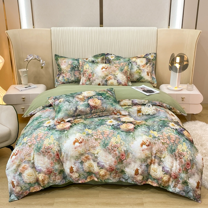 91家纺网 家纺一手货源 找家纺 红日子纺织品 2025新款A类全棉磨毛数码印花四件套 秘境