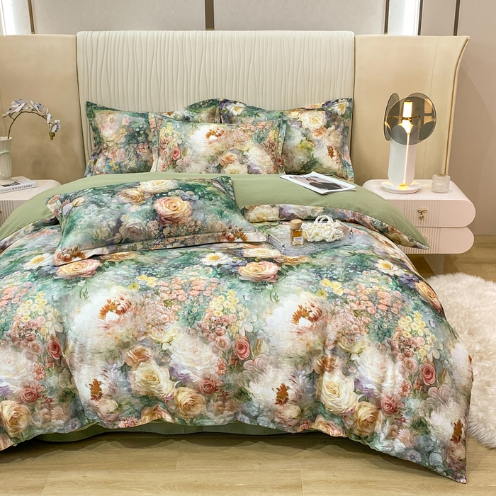 91家纺网 家纺一手货源 找家纺 红日子纺织品 2025新款A类全棉磨毛数码印花四件套 秘境