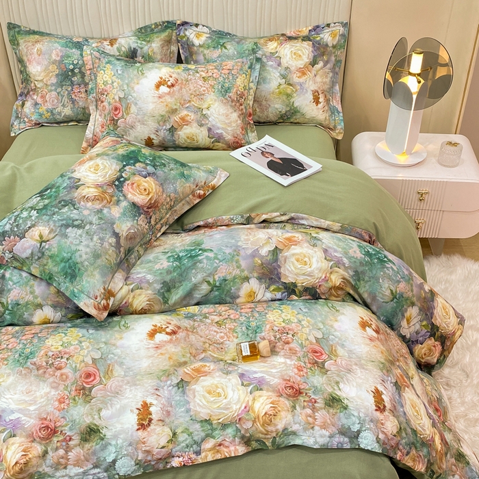 91家纺网 家纺一手货源 找家纺 红日子纺织品 2025新款A类全棉磨毛数码印花四件套 秘境