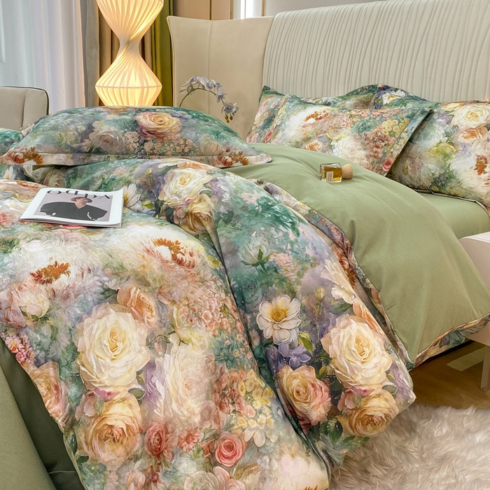 91家纺网 家纺一手货源 找家纺 红日子纺织品 2025新款A类全棉磨毛数码印花四件套 秘境