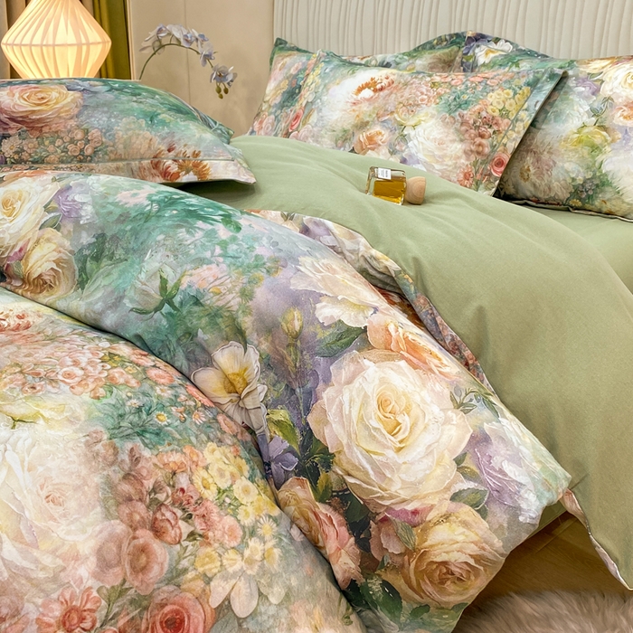 91家纺网 家纺一手货源 找家纺 红日子纺织品 2025新款A类全棉磨毛数码印花四件套 秘境