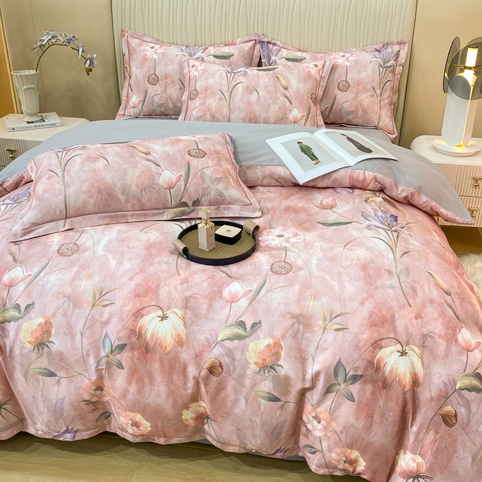 91家纺网 家纺一手货源 找家纺 红日子纺织品 2025新款A类全棉磨毛数码印花四件套 慕情