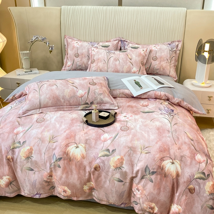 91家纺网 家纺一手货源 找家纺 红日子纺织品 2025新款A类全棉磨毛数码印花四件套 慕情