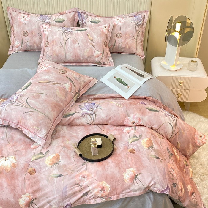 91家纺网 家纺一手货源 找家纺 红日子纺织品 2025新款A类全棉磨毛数码印花四件套 慕情