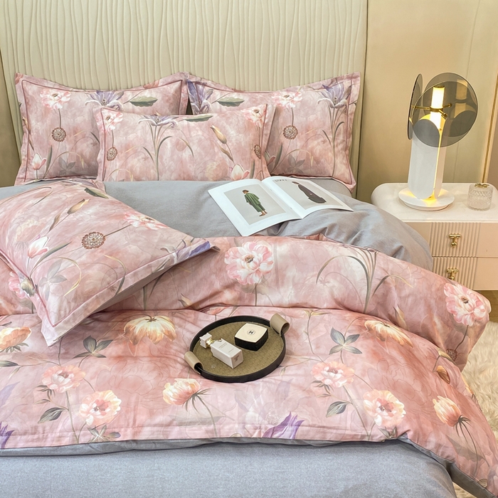 91家纺网 家纺一手货源 找家纺 红日子纺织品 2025新款A类全棉磨毛数码印花四件套 慕情