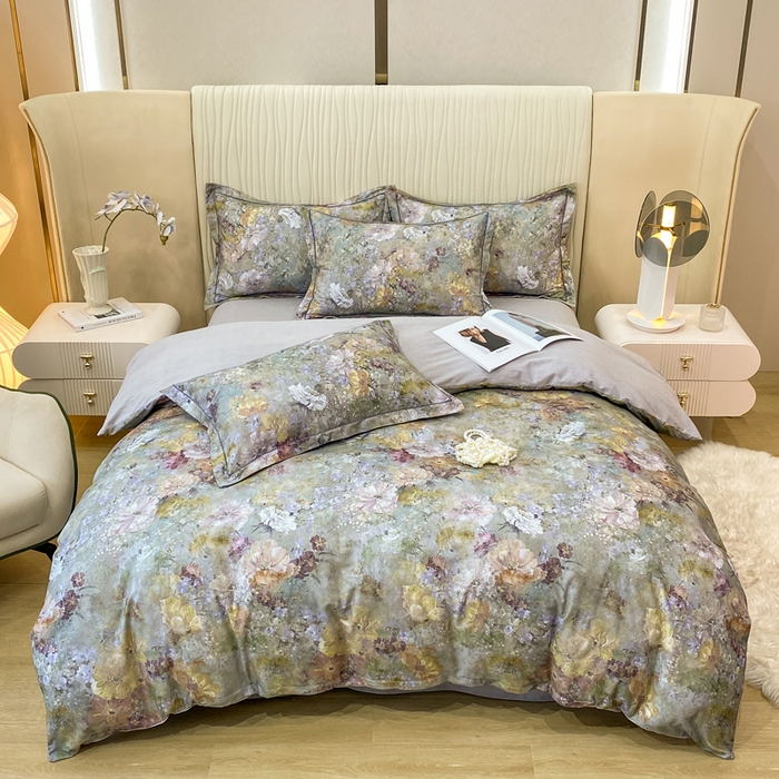 91家纺网 家纺一手货源 找家纺 红日子纺织品 2025新款A类全棉磨毛数码印花四件套 俏色争春