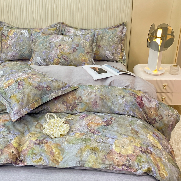 91家纺网 家纺一手货源 找家纺 红日子纺织品 2025新款A类全棉磨毛数码印花四件套 俏色争春