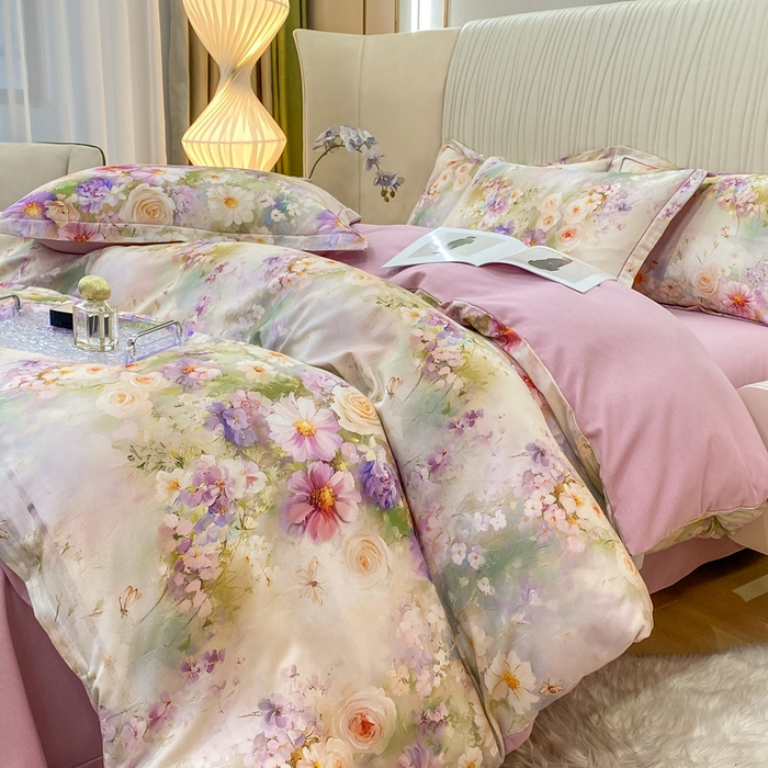 91家纺网 家纺一手货源 找家纺 红日子纺织品 2025新款A类全棉磨毛数码印花四件套 情韵