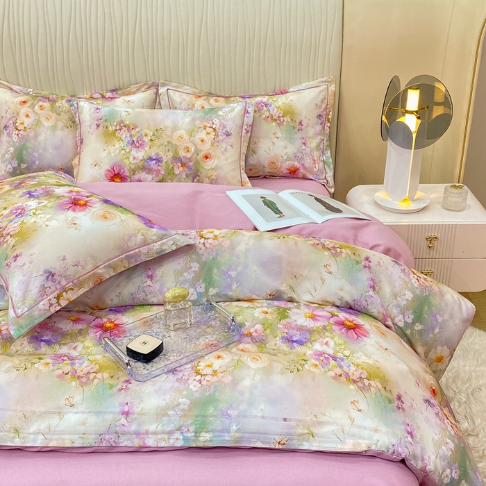 91家纺网 家纺一手货源 找家纺 红日子纺织品 2025新款A类全棉磨毛数码印花四件套 情韵