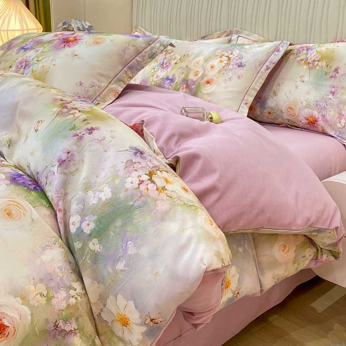 红日子纺织品 2025新款A类全棉磨毛数码印花四件套 情韵