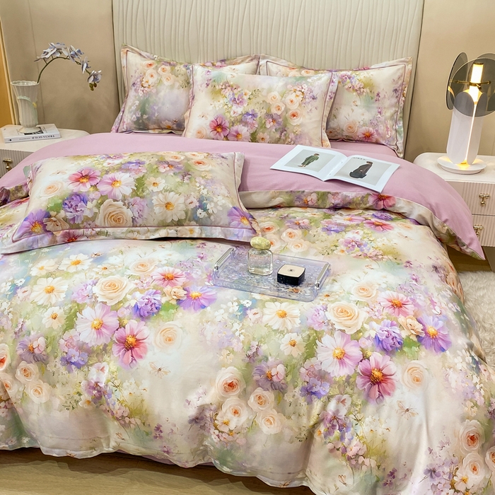 91家纺网 家纺一手货源 找家纺 红日子纺织品 2025新款A类全棉磨毛数码印花四件套 情韵