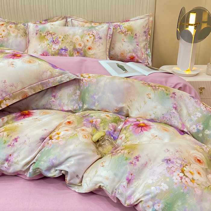 91家纺网 家纺一手货源 找家纺 红日子纺织品 2025新款A类全棉磨毛数码印花四件套 情韵