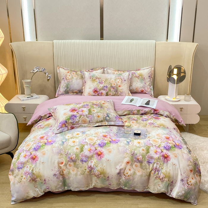 91家纺网 家纺一手货源 找家纺 红日子纺织品 2025新款A类全棉磨毛数码印花四件套 情韵