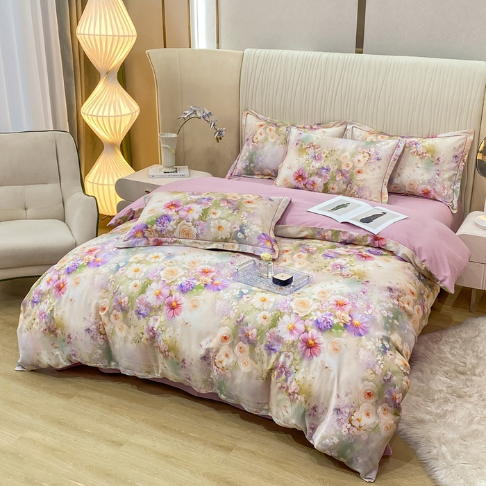 91家纺网 家纺一手货源 找家纺 红日子纺织品 2025新款A类全棉磨毛数码印花四件套 情韵