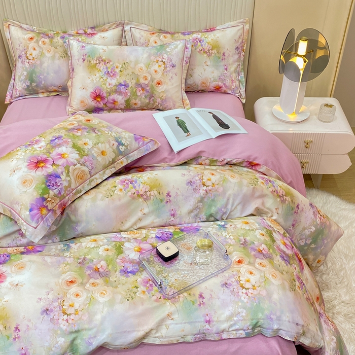 91家纺网 家纺一手货源 找家纺 红日子纺织品 2025新款A类全棉磨毛数码印花四件套 情韵